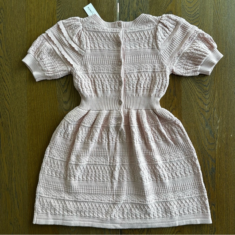 NWT Janie and Jack The Heights Sweater Dress Peachskin Sweater Dusty Light Pink - Picture 3 of 11